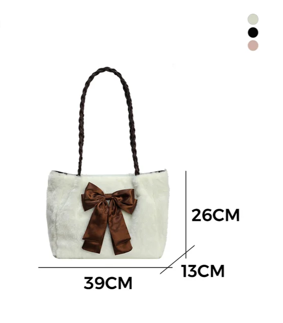 Snowy Bow Tote Bag
