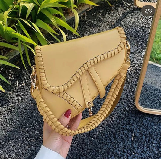 S shape handbag