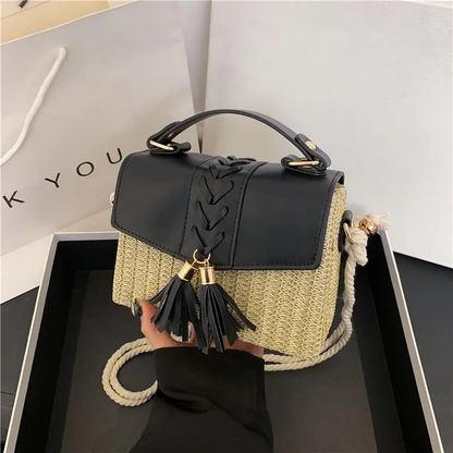 Jute n leather elegance bag