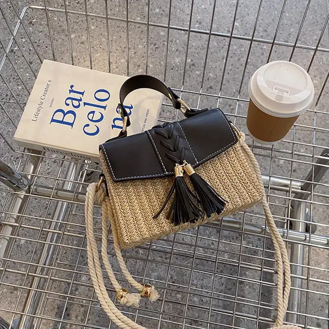 Jute n leather elegance bag