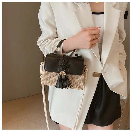 Jute n leather elegance bag