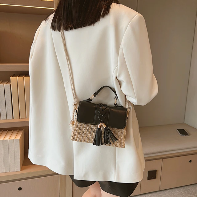 Jute n leather elegance bag