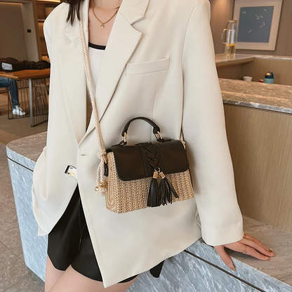 Jute n leather elegance bag