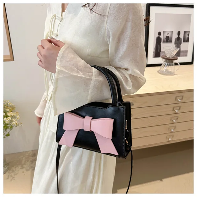 Pink Bowtiful Midnight Black Handbag