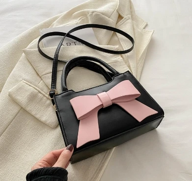Pink Bowtiful Midnight Black Handbag