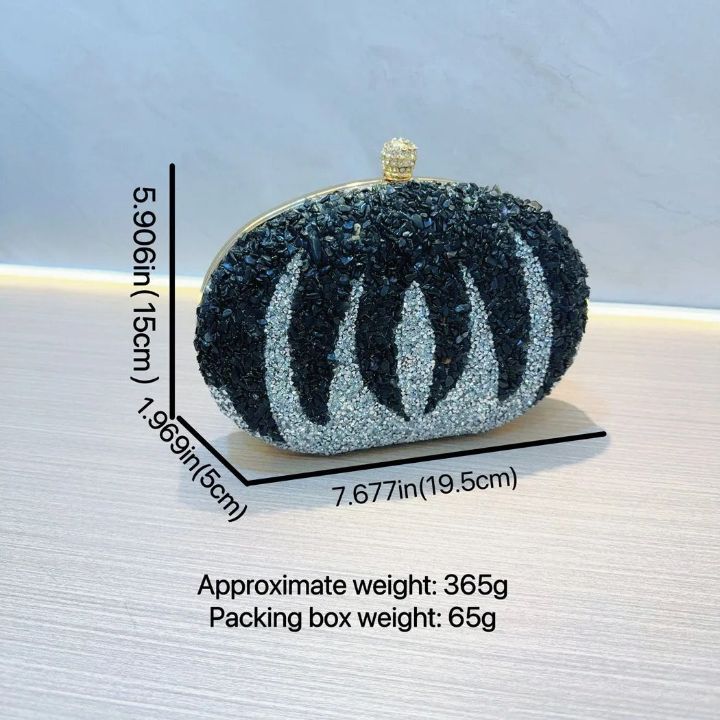 Black silver glitter