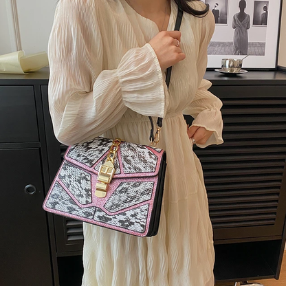 Contrast Fusion Leather Handbag