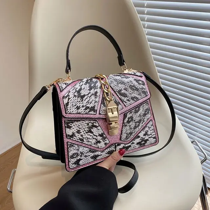 Contrast Fusion Leather Handbag