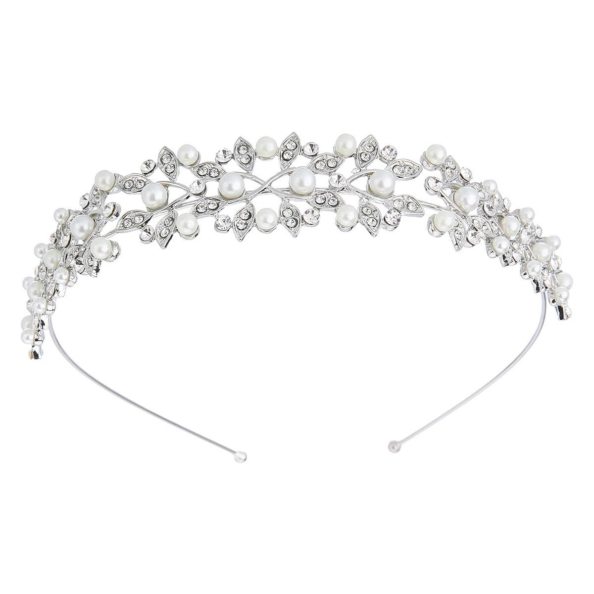 Silver stone band with ivory pearl