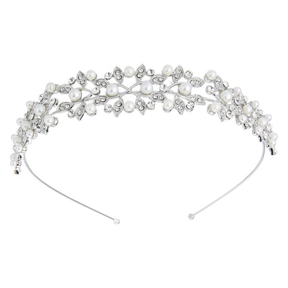 Silver stone band with ivory pearl